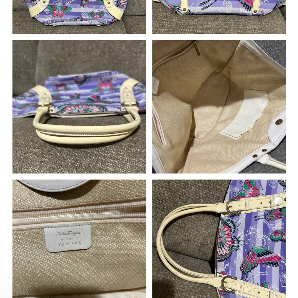 Salvatore Ferragamo Purple and cream butterfly Women's Bag - Picture 9 of 16